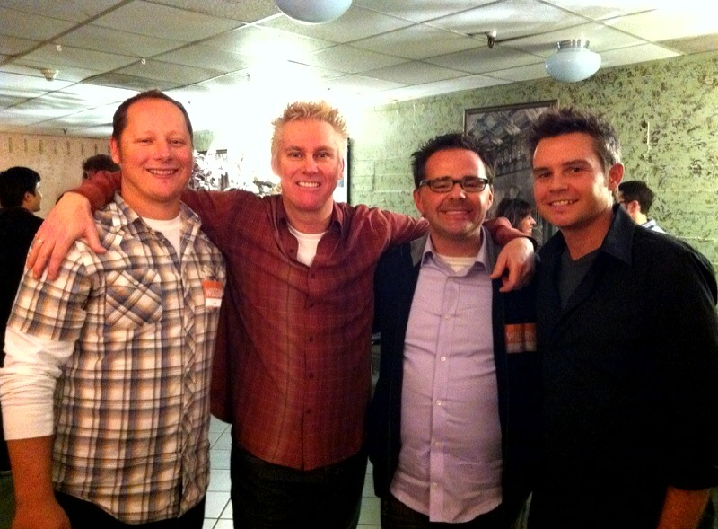 Steve Mazan hangs with comedians Brian Regan, and Gary Cannon, who appear in the documentary Dying to do Letterman.